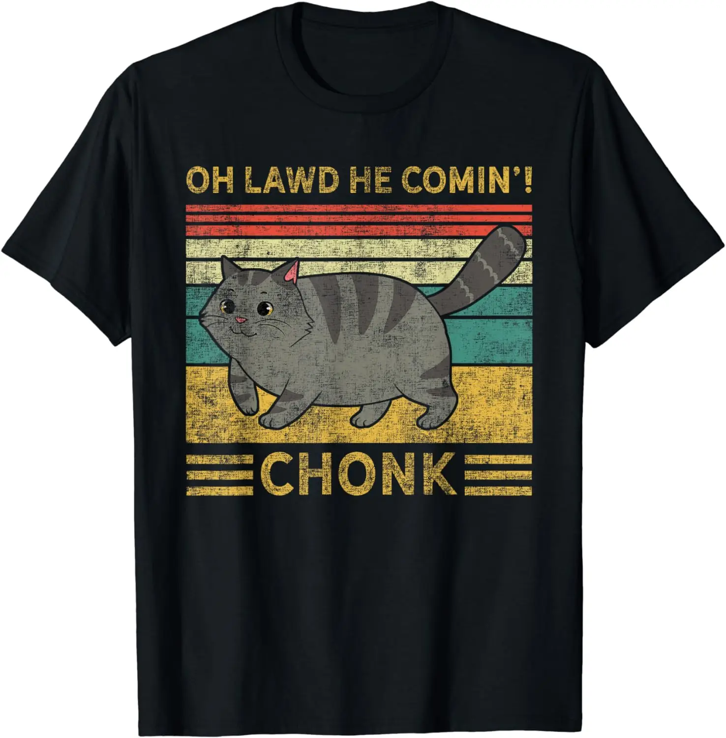 Chonk Cat Scale Meme Funny Retro Style Vintage Cats Memes T-Shirt