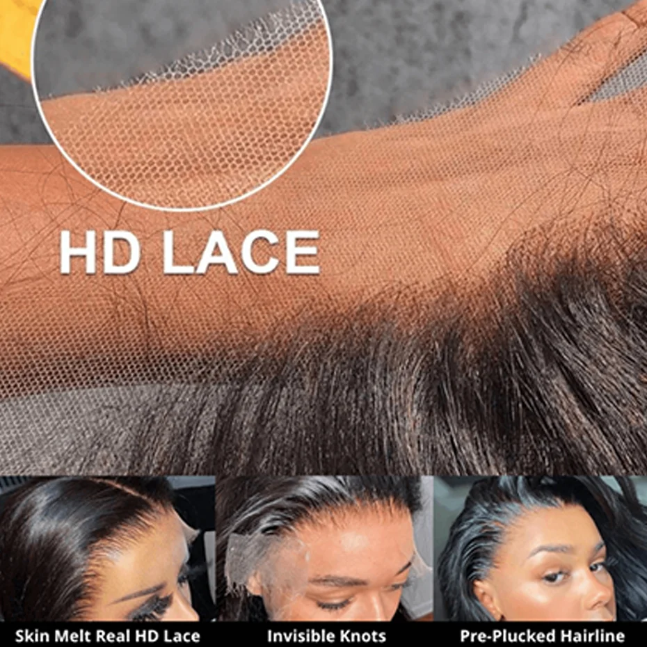 Proste peruki 5x5 HD Lace Closure Peruki Bone Straight 13x4 Lace Front Human Hair Peruki dla kobiet 360 HD Lace Frontal Wigs