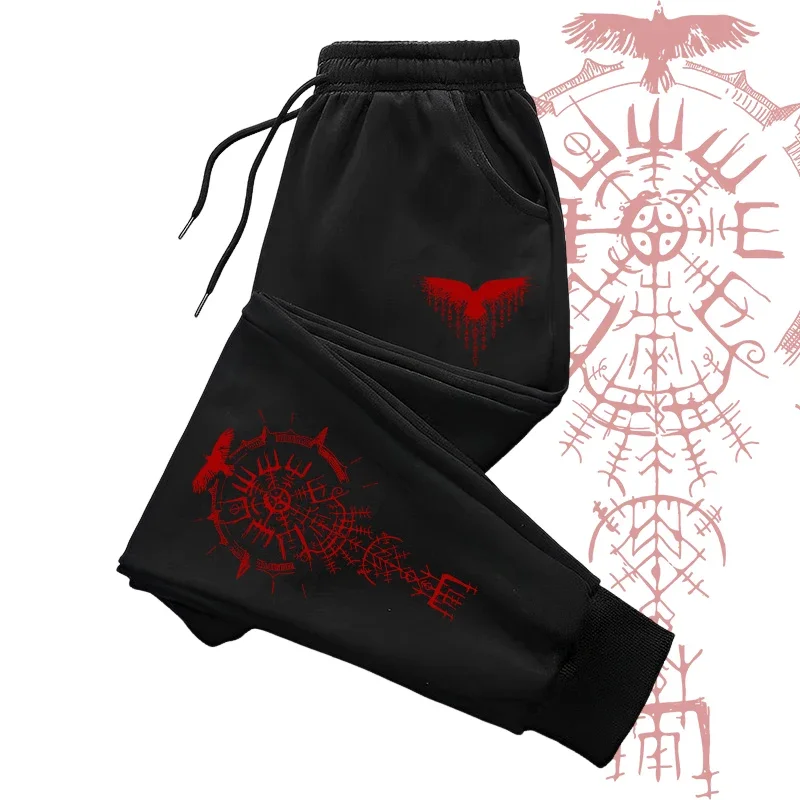 

Viking Raven Sweatpants Men Casual Jogger Pants Sporty Trousers Autumn Winter Comfortable Outdoor Home Wear 2025 New