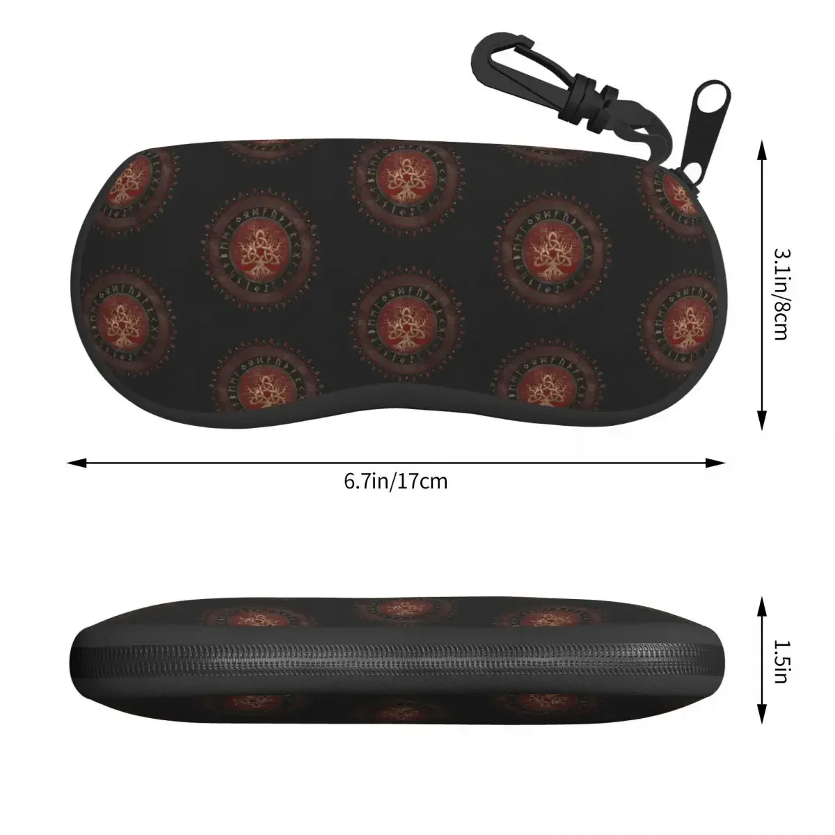 Tree Of Life With Triquetra Black Red Leather And Gold Glasses Case Norse Yggdrasil Shell Eyeglasses Case Sunglasses Box