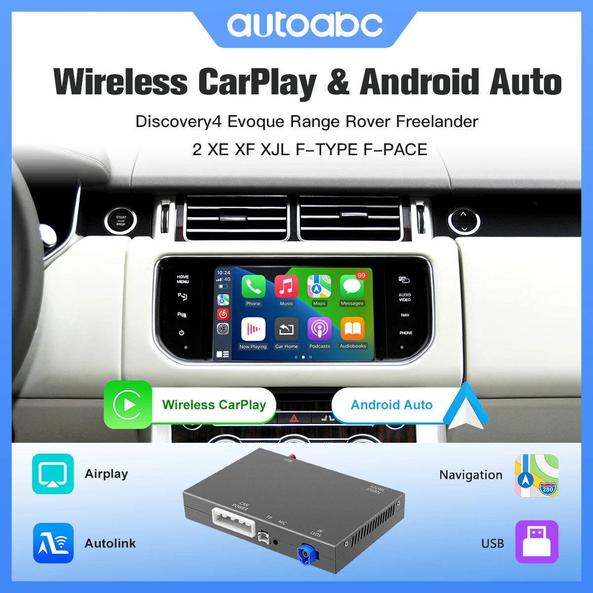 Wireless Carplay Android Auto Modulare Per Land Rover Jaguar Bosch Discovery4 Evoque Freelander2 XE XF XJL Specchio Decorder