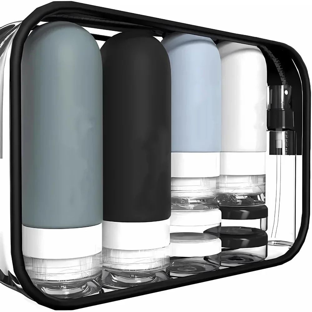 17Pcs Travel Bottle Set Leak-Proof Container Portable Refillable Toiletries Shampoo Conditioner Lotion Liquid Empty Bottles