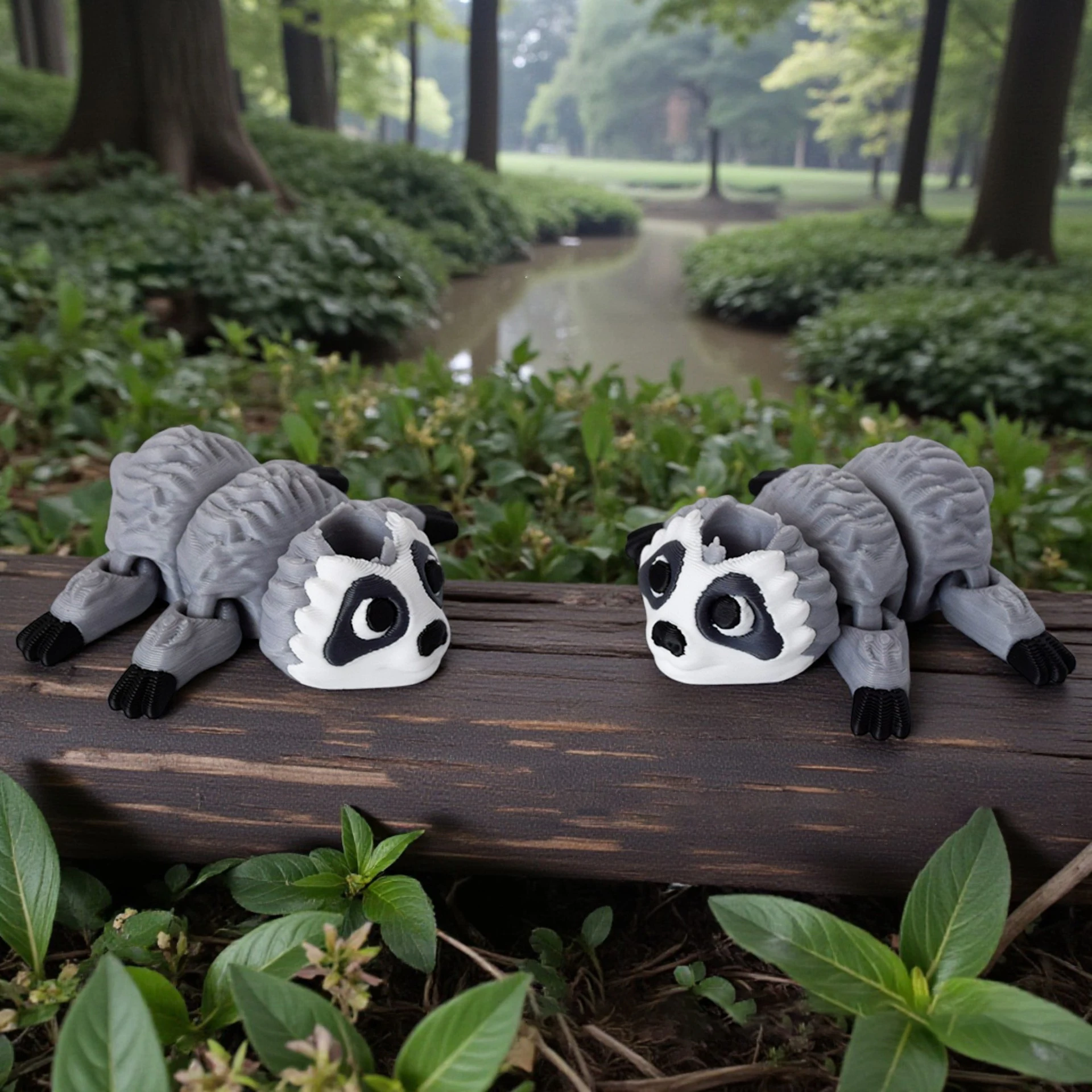 3D Printed Toys Cute Otter / Fox / Bat Straw Decoration Creative Trend Toys Joints Movable Kids Decompression Toy Holiday Gifts