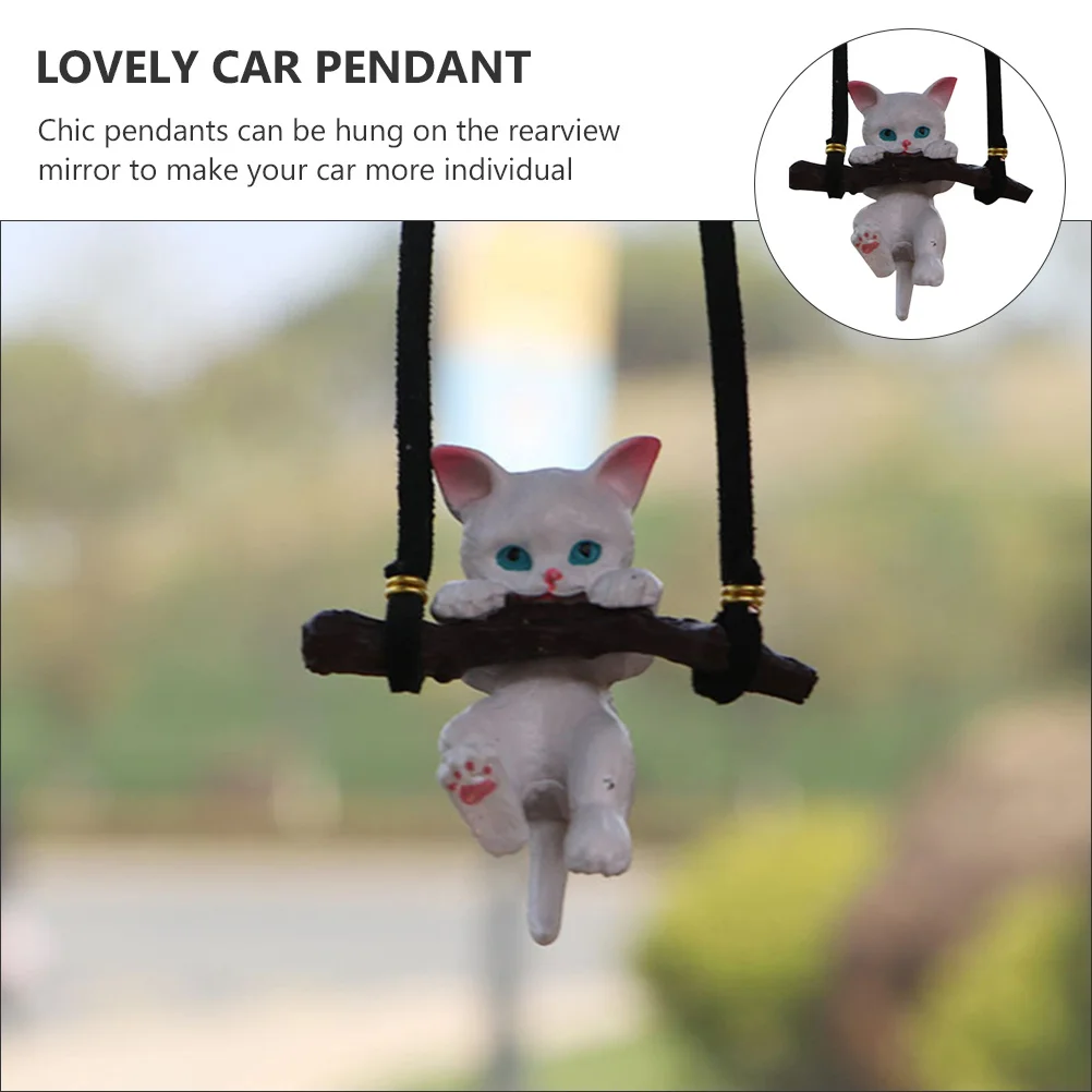 

Rear Mirror Hanging Pendant For Interior Swinging Kitten Ornament, Vehicle Rearview Mirror Accessory, Decor, Car Charm,