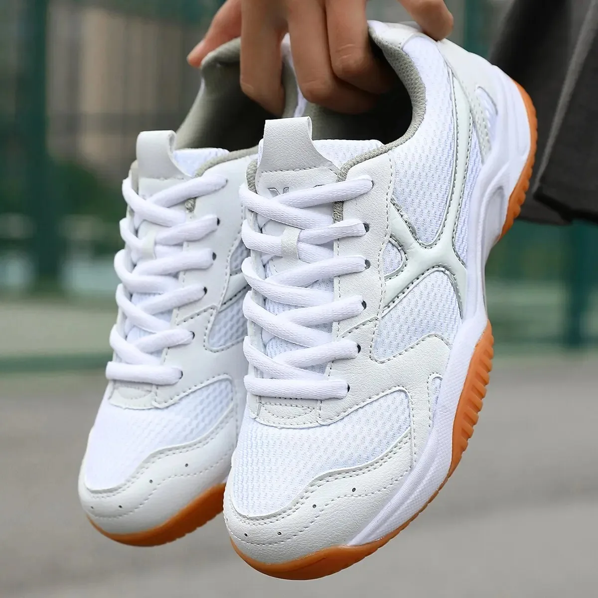 U nisexในร่มการฝึกอบรมตารางรองเท้าเทนนิสผู้ชายช็อกการฝึกอบรมมืออาชีพกีฬาแฮนด์บอลรองเท้าผ้าใบผู้หญิงระบายอากาศรองเท้าเทนนิส