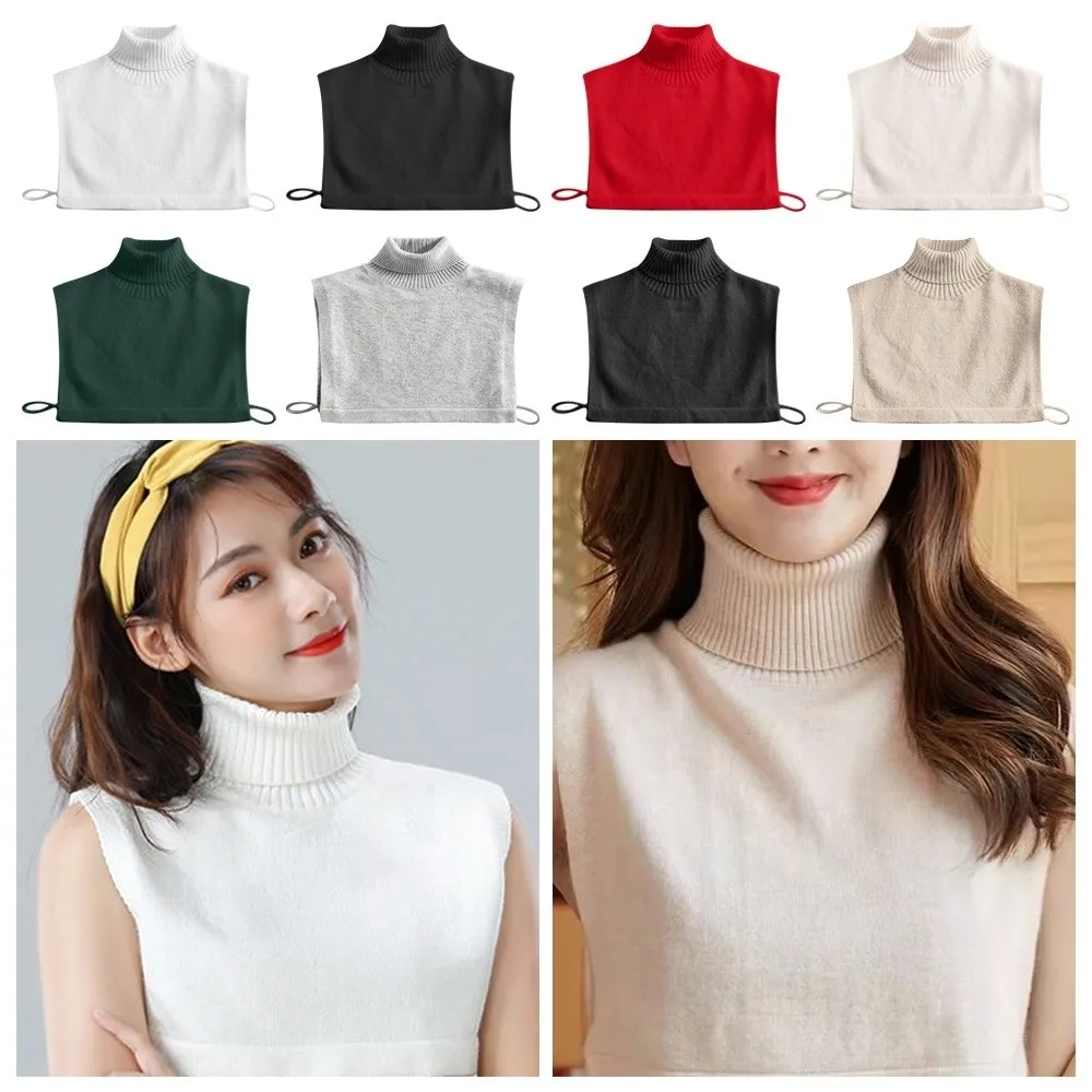 

Knitted Sweater False Collar Turtleneck Detachable Stand Collar Solid Color Collar Top Autumn Winter Clothing Accessories