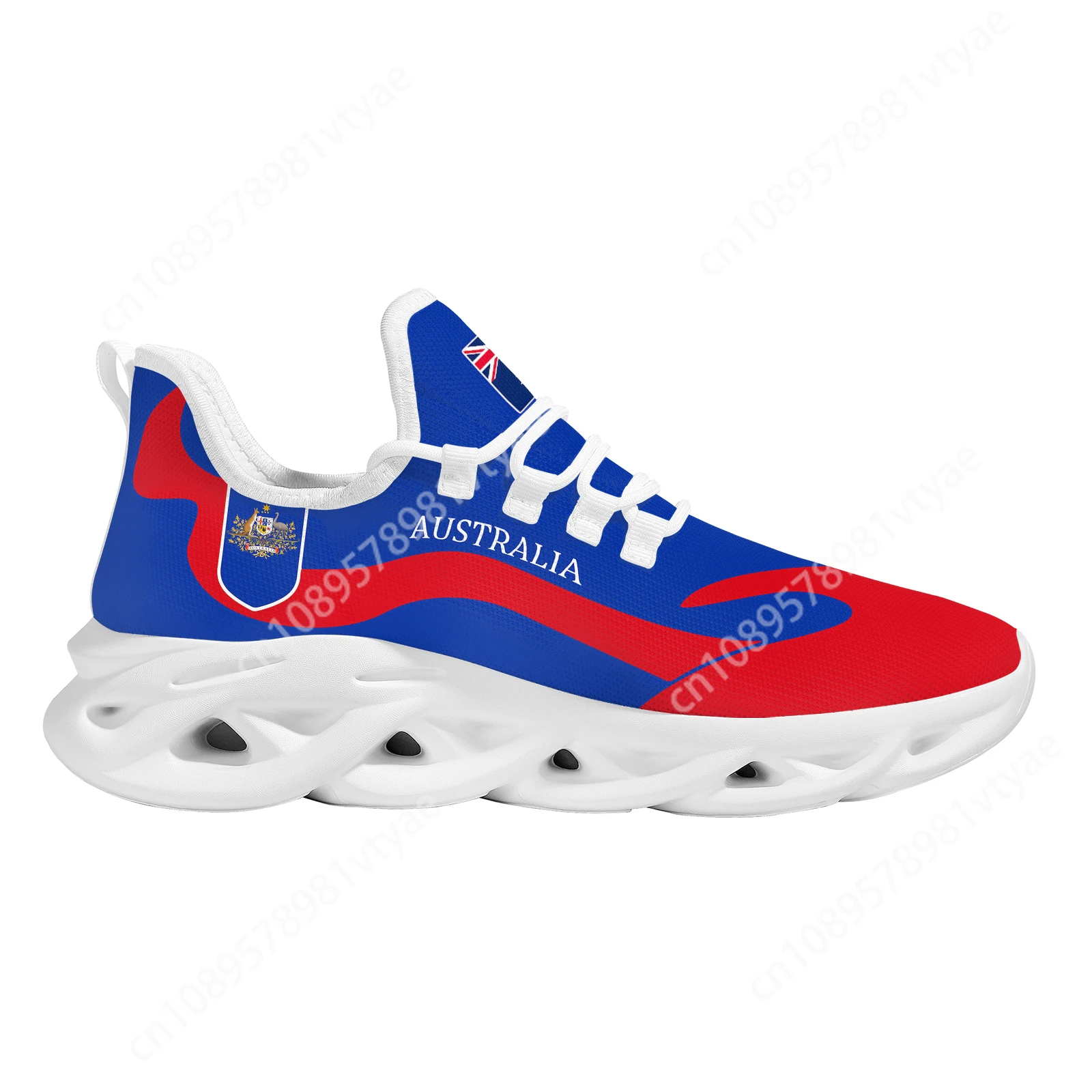 Zapatillas de deporte de malla cómodas con estampado de bandera de Australia, zapatos planos con plataforma transpirable, diseño de emblema nacional Emu, canguro hecho a medida