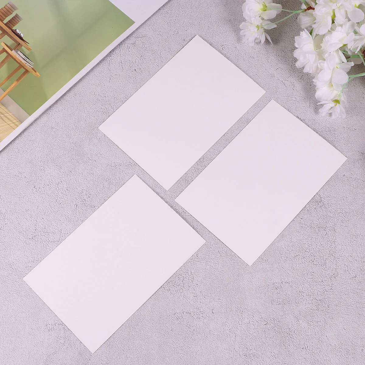 

100pcs Blank Greeting Cards Kraft Handmade Writing Paper For Graffiti Drawing Message Bookmark Word Recognition Diy Craft