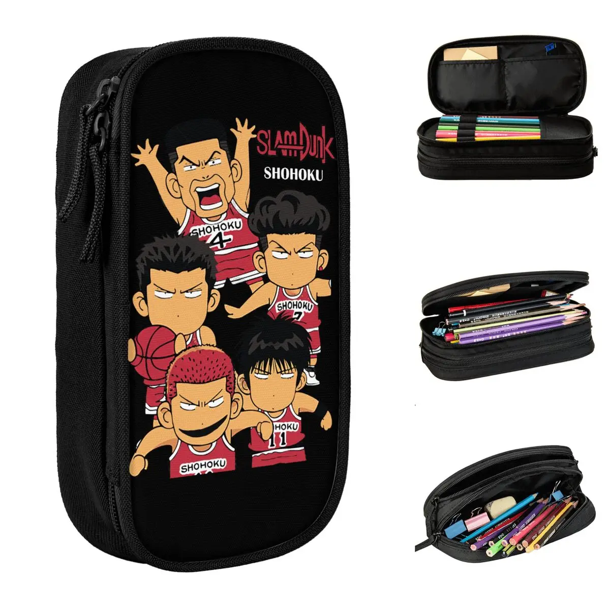 Shohoku Chibi Pencil Case Slam Dunk Hanamichi Sport Manga Pencilcases Pen  Big Capacity Bag School Supplies Zipper Stationery