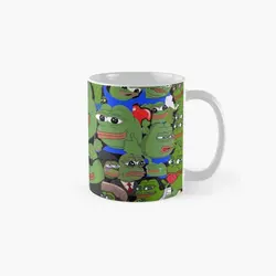 Pepe The Frog Classic  Mug Simple Handle Round Coffee Photo Design Gifts Cup Printed Picture Image Drinkware Tea