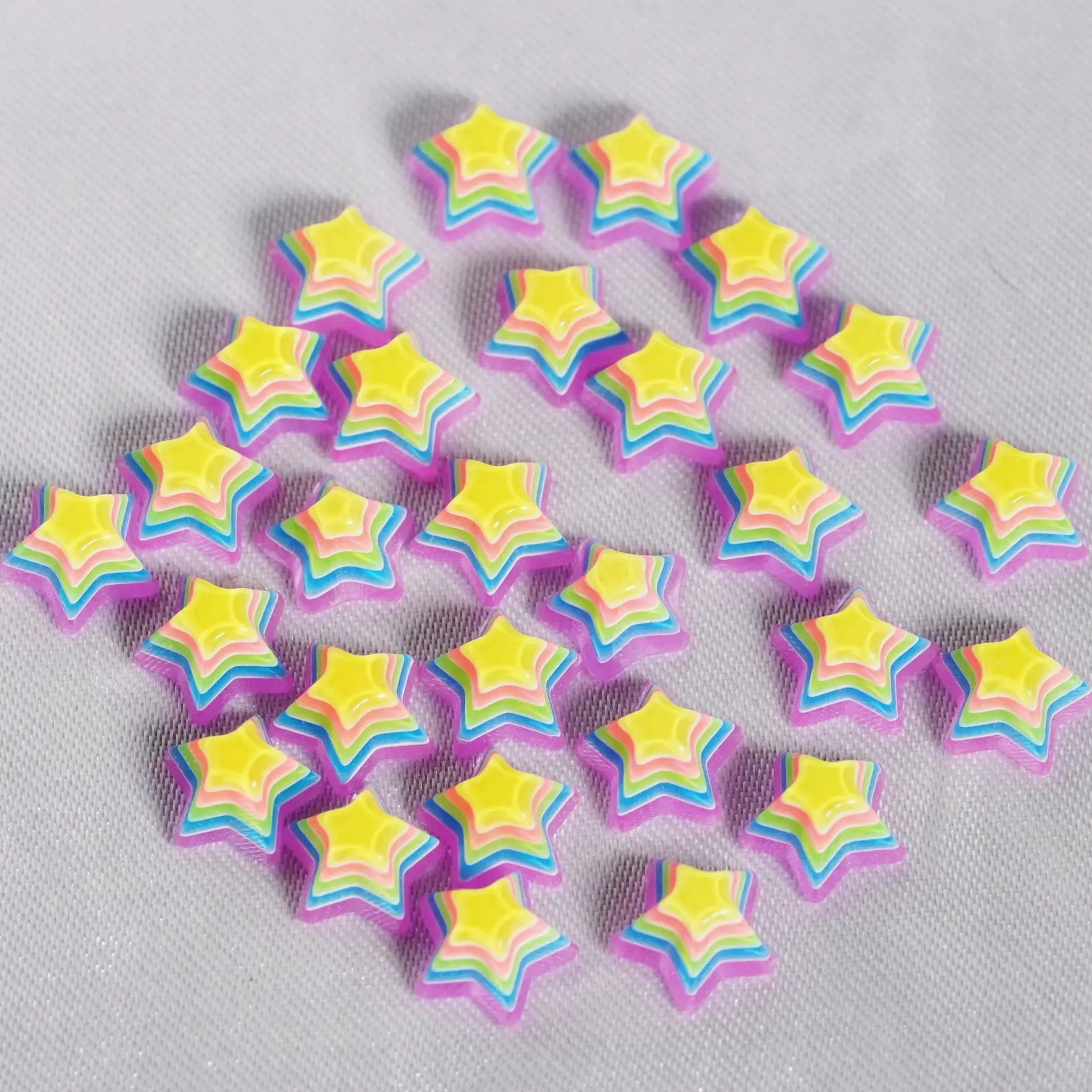 10 قطعة/الوحدة جديد الراتنج الحب ستار اللسان مسمار الكرة الشفاه مسمار اكسسوارات الكرة الاكريليك لون الحلوى اللسان الشفاه ثقب الملحقات