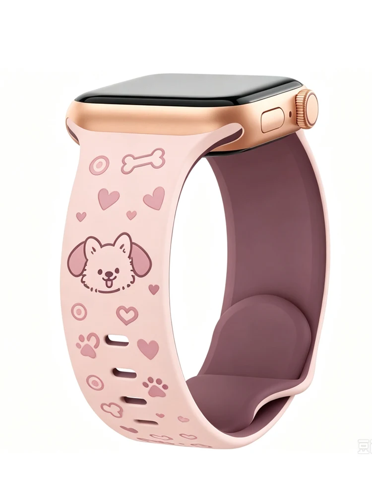 Gravierte Armbänder für Apple Watch, 46 mm, 42 mm, 41–45 mm, 40–44 mm, Silikonarmband, iWatch Series 12, 11, 10, 9, 8, SE/Ultra, 4/3/2, 49 mm.