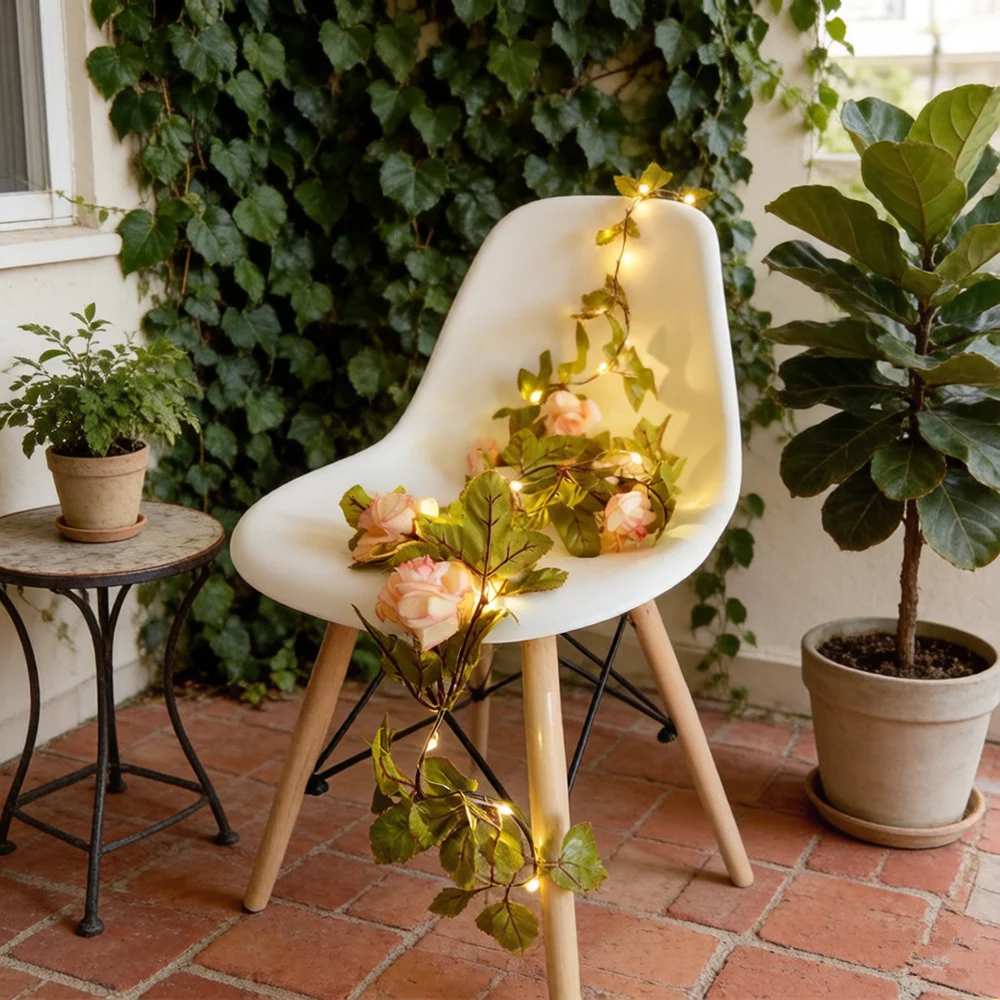 

Christmas LED Wedding String Lights Battery 2M/5M Green Leaf Garland Fairy Light for Home Bedroom Wall Patio Garden Decoration