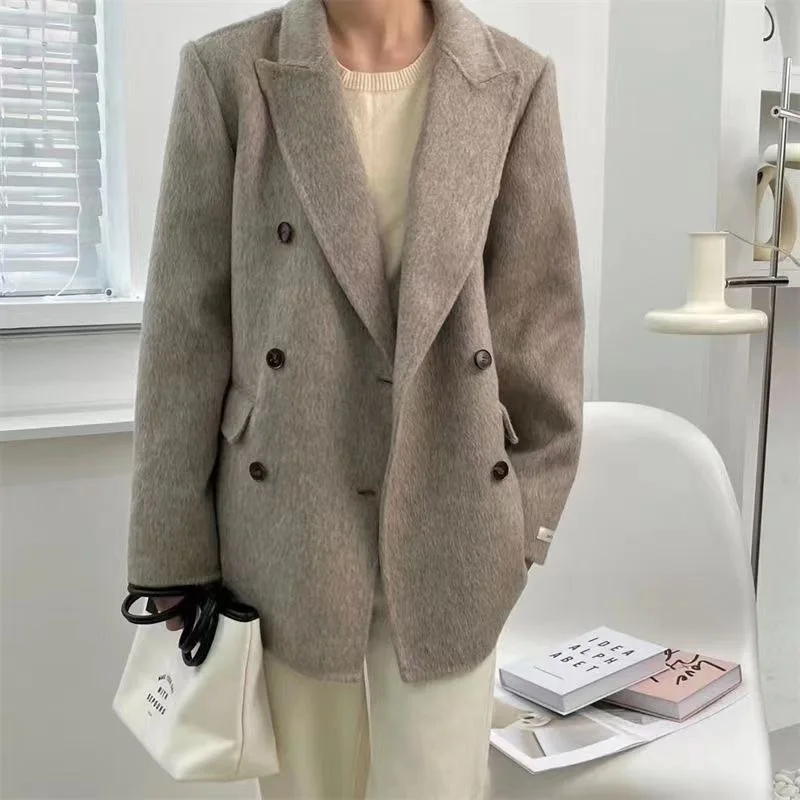 High-End Double-Sided Cashmere Coat Women\'s Long Autumn And Winter New Temperament Wool Woolen Coat