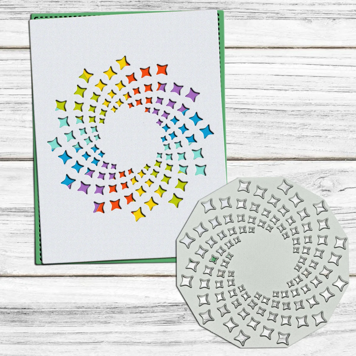 Troqueles de Metal para álbum de recortes, punzón giratorio Radial, cuchillo de corte hecho a mano, tarjetas de felicitación, postales, Clipart de papel, lunares