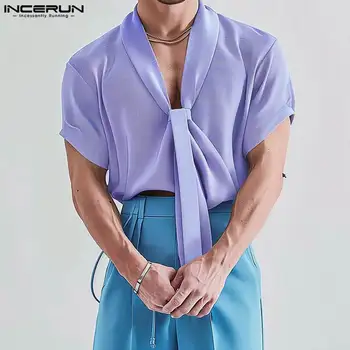 남성용 단색 라펠 반팔 셔츠, 캐주얼 남성 의류, 스트리트웨어 패션, 레저 남성 셔츠, S-5XL INCERUN, 2024 여름 Best5 남성용 단색 라펠 반팔 셔츠, 캐주얼 남성 의류, 스트리트웨어 패션, 레저 남성 셔츠, S-5XL INCERUN, 2024 여름 Best5