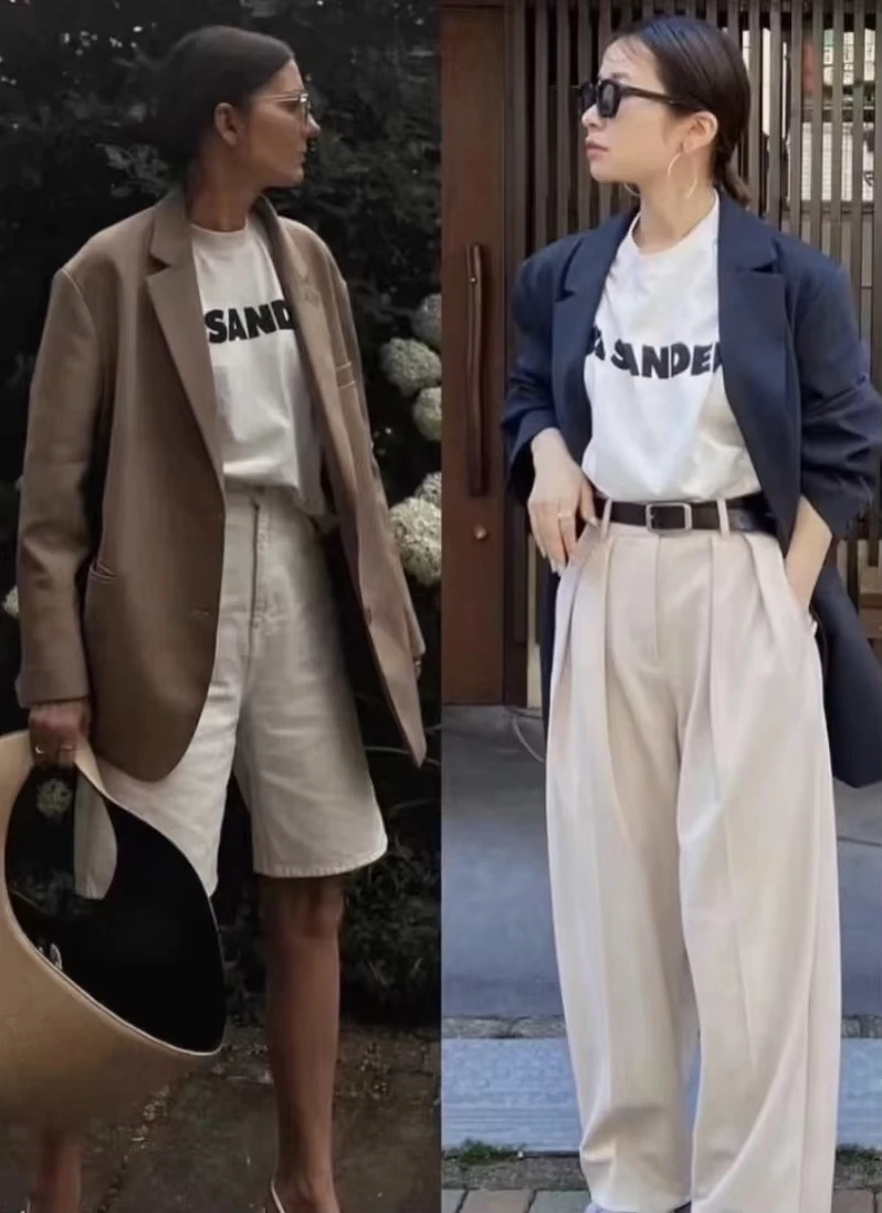 

Summer Fashion High-quality Trend Light Luxury Letter Printing Crew Neck Cotton Women's Same Short-sleeved Unisex Top