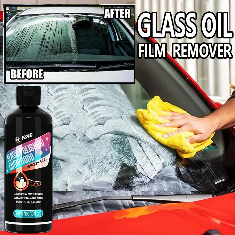 Car Glass Oil Film Remover Windshield Cleaner Auto Window Stain Dirt Remover Polishing Agent