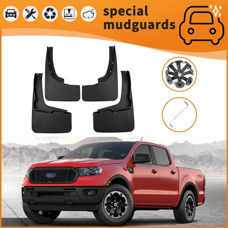 For 12-23 models of Ford Ranger T6 7 8 9 Mudguards Fender Mudflaps Front Rear Flares Splash Guards Cover Car Accessorie