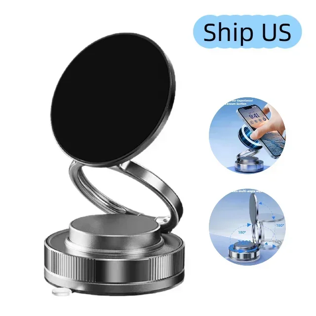 

360° Adjustable Portable Car Phone Stand | 2025 Alloy + Super Strong MagSafe Magnetic Holder | Vacuum Suction Cup