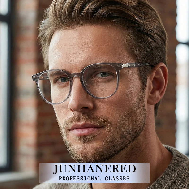 

New Optical Men Oversized Ellipse Frame Photochromic Prescription Glasses Anti Blue Light Presbyopic Myopia Astigmatism Eyewear