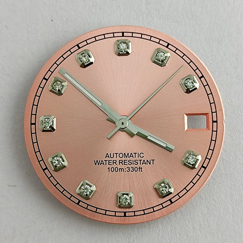 Quadrante rosa da 29 mm NH35/NH36 quadrante dell'orologio adatto per movimenti NH35/NH36 strumento di riparazione accessori per orologi