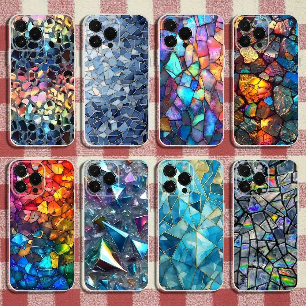 

Colorful Glass Phone Case For iPhone 17,16,15,14,13,12,11 Pro,Max,Plus,X,XS,XR,SE,Mini Transparent Silicone Soft