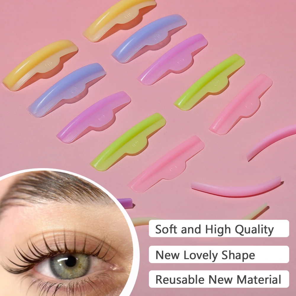 8 Pairs Lash Lift Shields, Korean Silicone Lash Lift Pads, Eyelashes Perming Curler Rods for Eyelash Stretching and Curling view 2