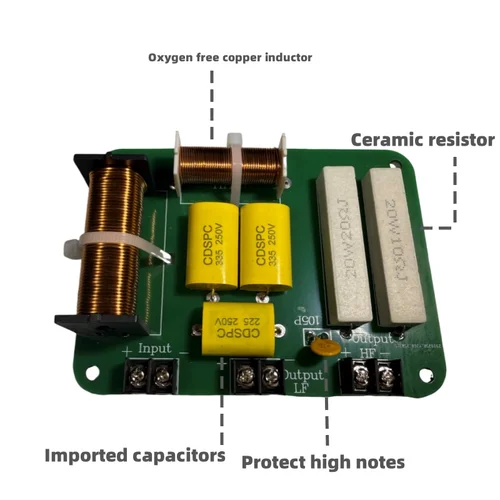 Imagen 2 del producto Divisores de frecuencia de altavoz HiFi de 600W, placa de circuito de filtro cruzado de Audio para cine en casa, altavoces DIY, agudos, graves altos