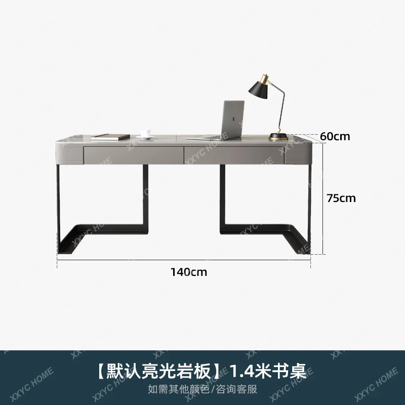 SS  minimalist bright rock slab desk modern light luxury study home small apartment desktop computer desk
