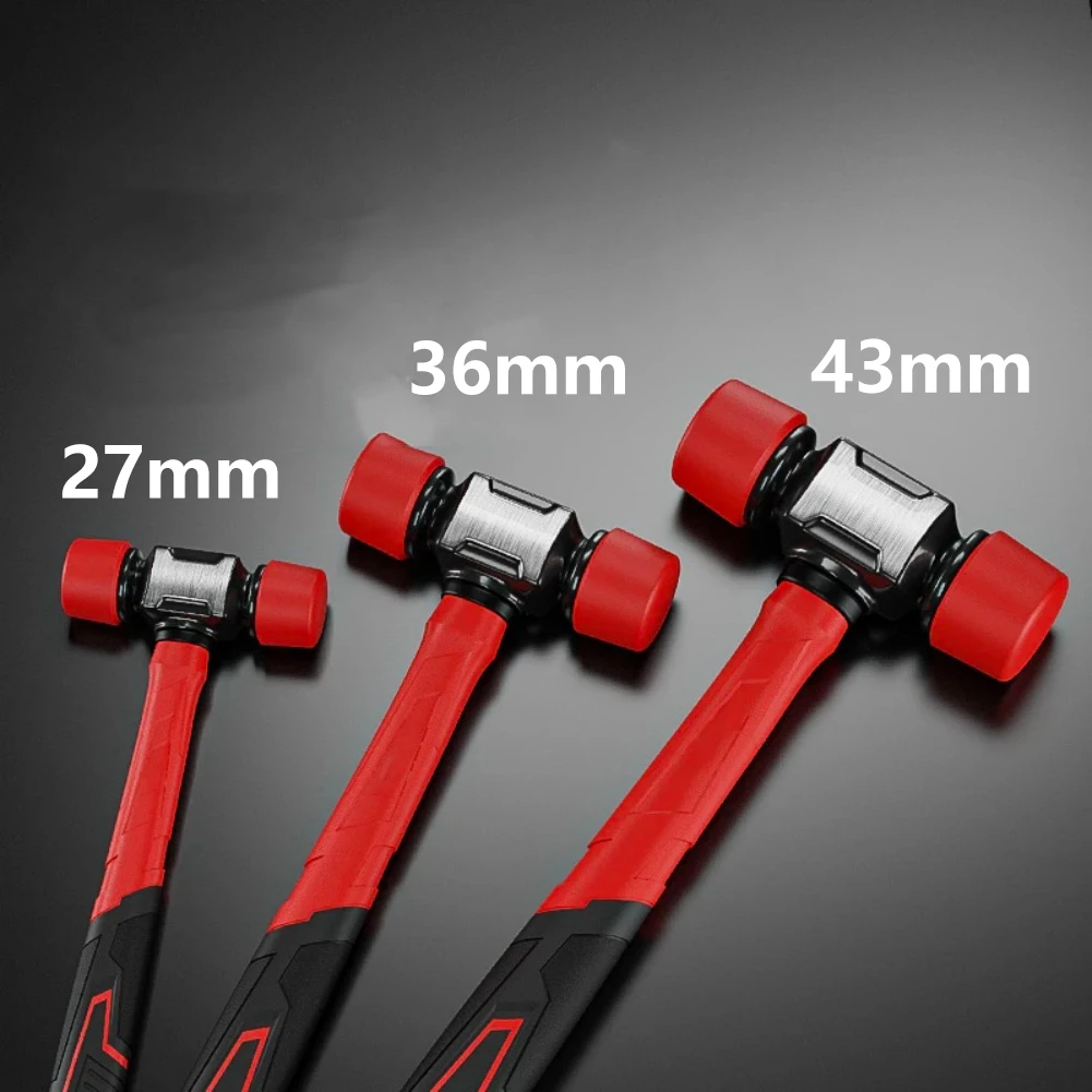 Non Marring Rubber Mallet with Shock Absorbing TPR Handle and Ductile Iron Core for Professional Installation Work