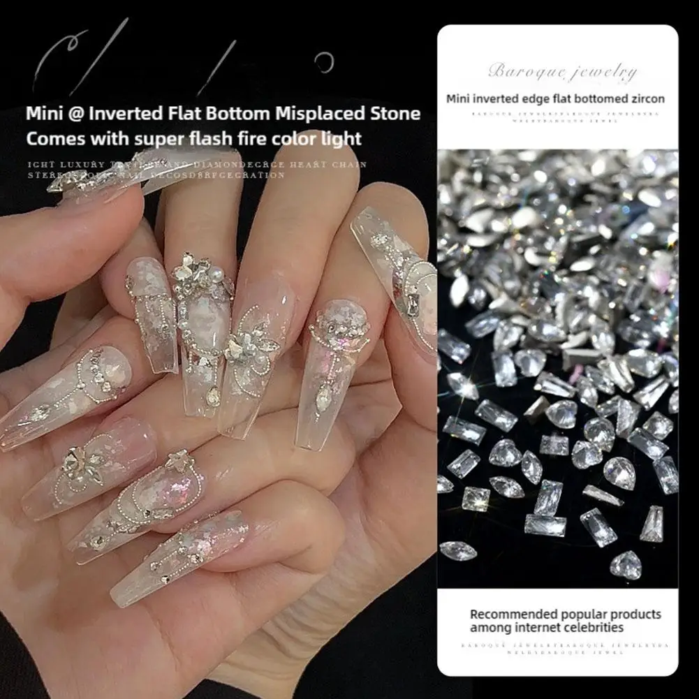 100szt Super Glitter Mini Zircon 3d Ail Art Dekoracje Manicure Akcesoria odzieżowe J3p6