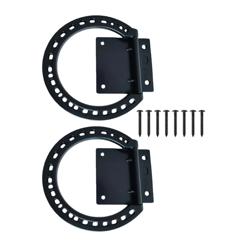 2 قطعة حلقات التعادل المعدنية الصلبة أداة العناية بالخيول حدوة الحصان الصلبان العلاقات أسفل حلقات الربط لاستخدام الفروسية سهلة #1