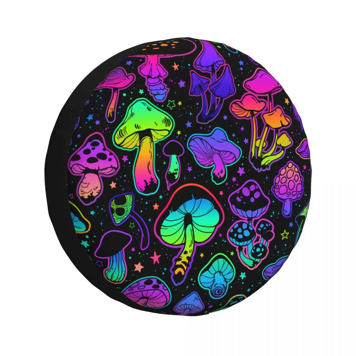 Colorful Mushrooms Spare Tire Cover for Jeep Pajero SUV RV Car Wheel Protectors Accessories 14" 15" 16" 17" Inch