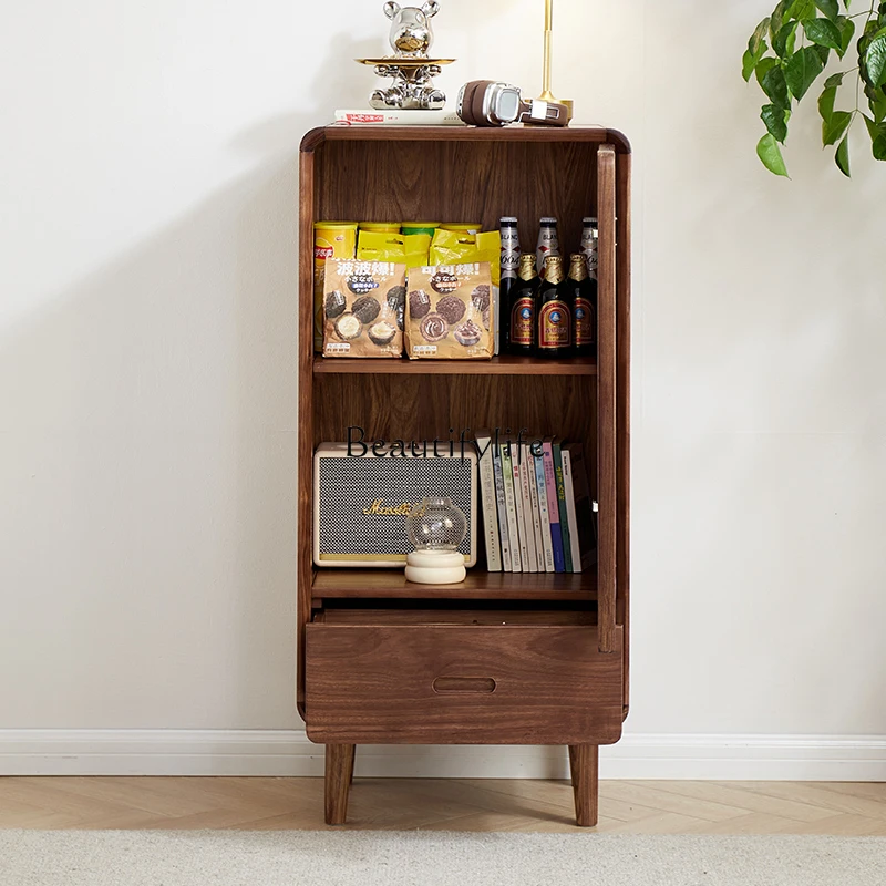 

*Ebony wine cabinet living room against the wall vertical cabinet single door glass display