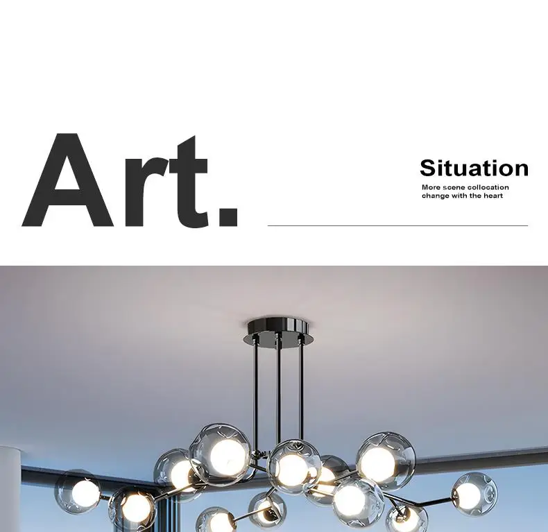 Black LED Living Room Chandelier