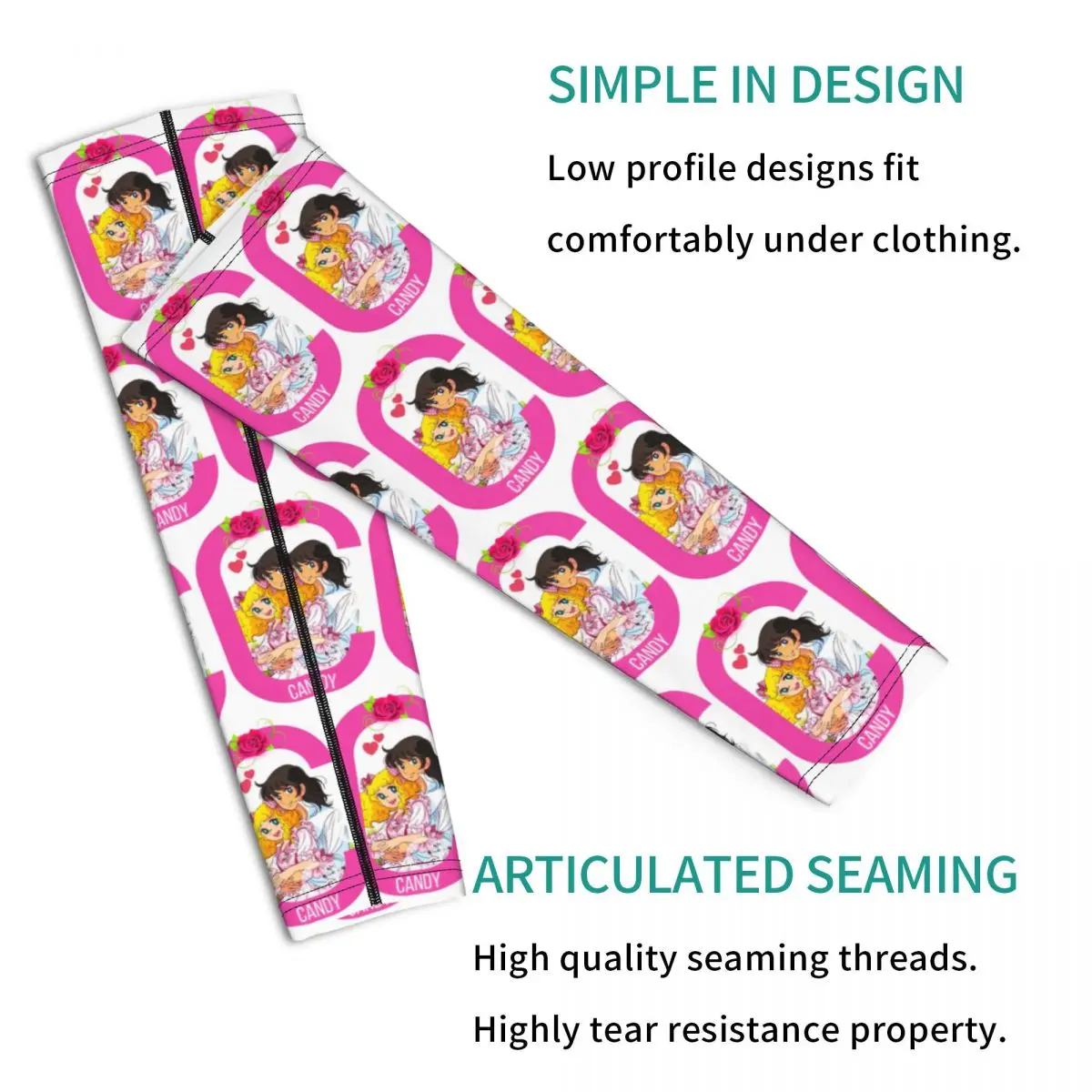 لطيف فتاة وأمبير بوي كاندي كاندي آند تيري أنيمي مانغا أكمام أذرع تبريد الرجال النساء الشمس الأشعة فوق البنفسجية حماية الوشم التستر الرياضة ركوب الدراجات #4