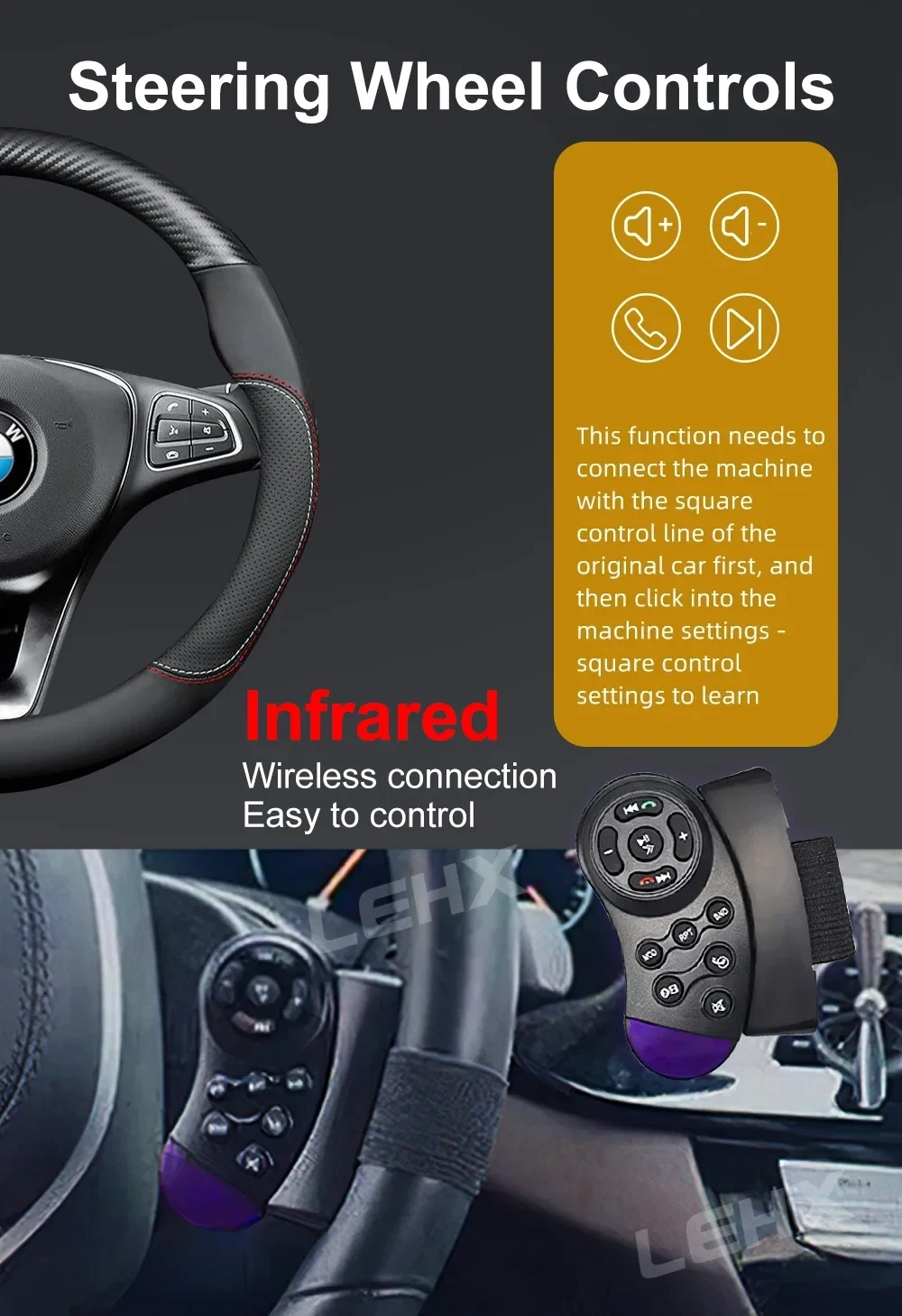 LEHX 1din 6.9 IPS Touch Screen Carplay Android Auto Mirror Link Car Radio Multimedia 1 din Car Stereo MP3 MP5 Player FM Headunit - Image 4