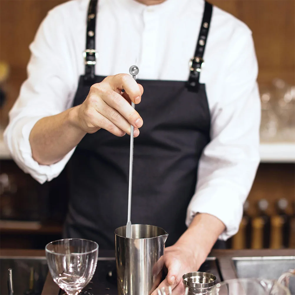 

6pcs Stainless Stir Sticks Reusable Metal Beverage Swizzle Cocktail Drink Mixers Longlasting Versatile Kitchen Bar