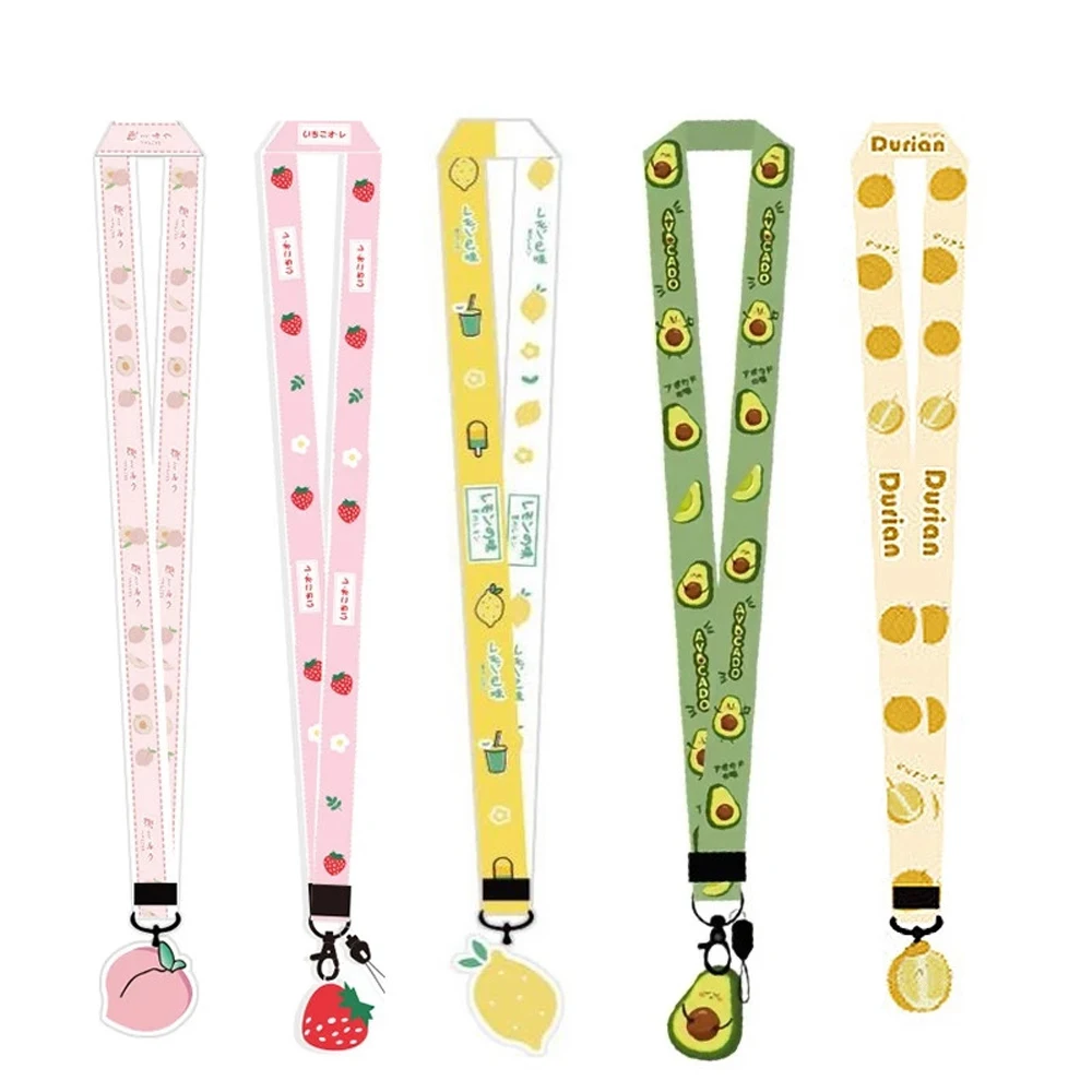 Holder Neck Rope USB Badge Holder Cute Lemon Neck Strap Keychain Lanyards Cell Phone Lanyard Mobile Phone Straps Fruit Lanyard