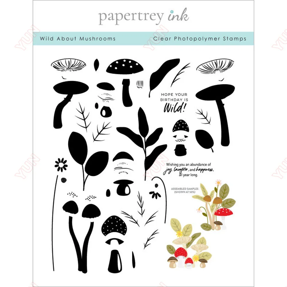 Mushrooms Leafy Greens Sapling Frame Blooms Metal Cutting Dies Stamps Scrapbooking New Make Photo Album Card DIY Paper Embossing