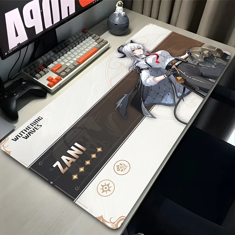 Large Mouse pad Professional E-sports Game MouseMat Wuthering Waves Zani Mousepad Cool Gaming Extended Desk Mat Notbook Mousepad