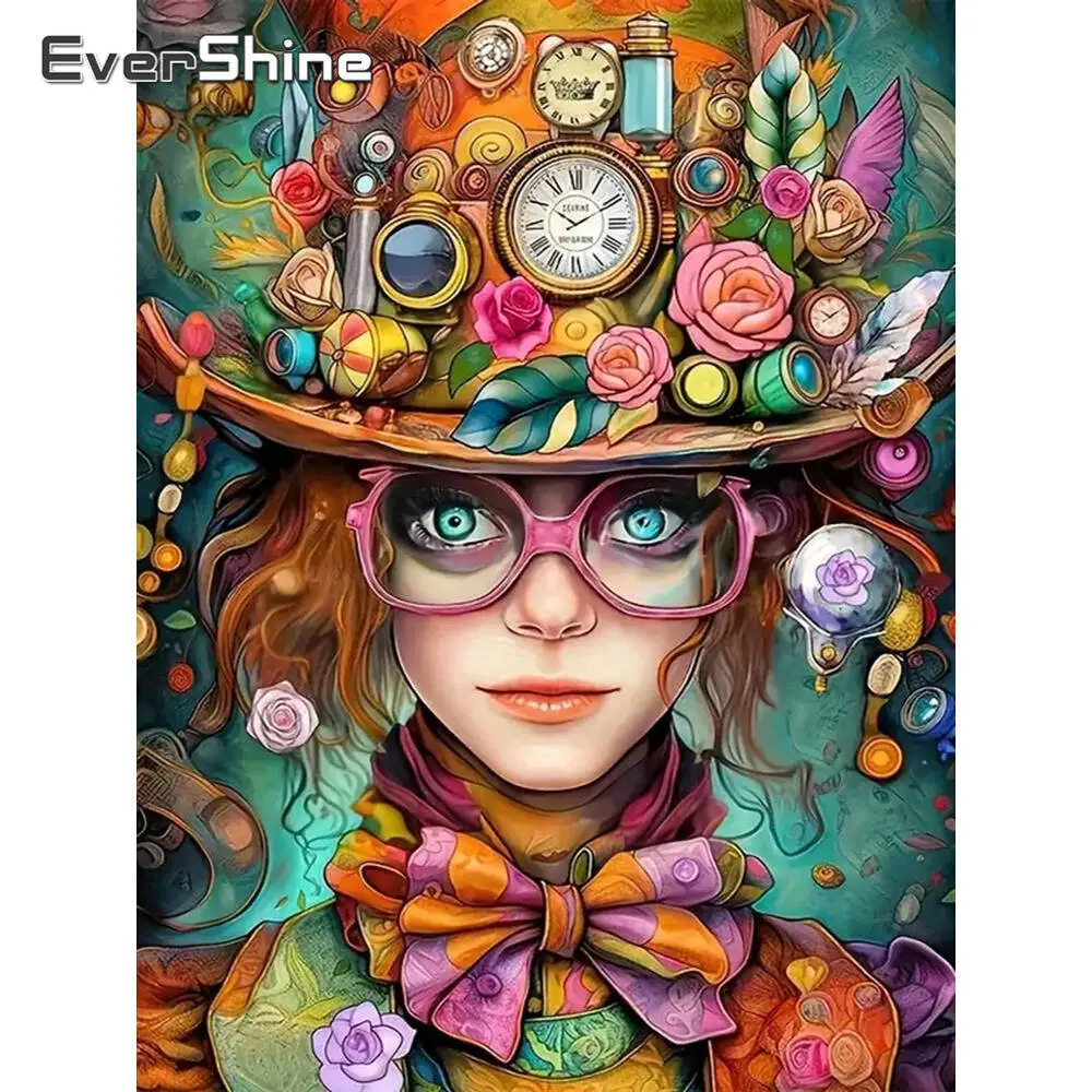 Evershine Diamond Mosaic Portrait Flower New Arrival Diamond Painting Character DIY Acrylic Craft Supplies Decor For Home