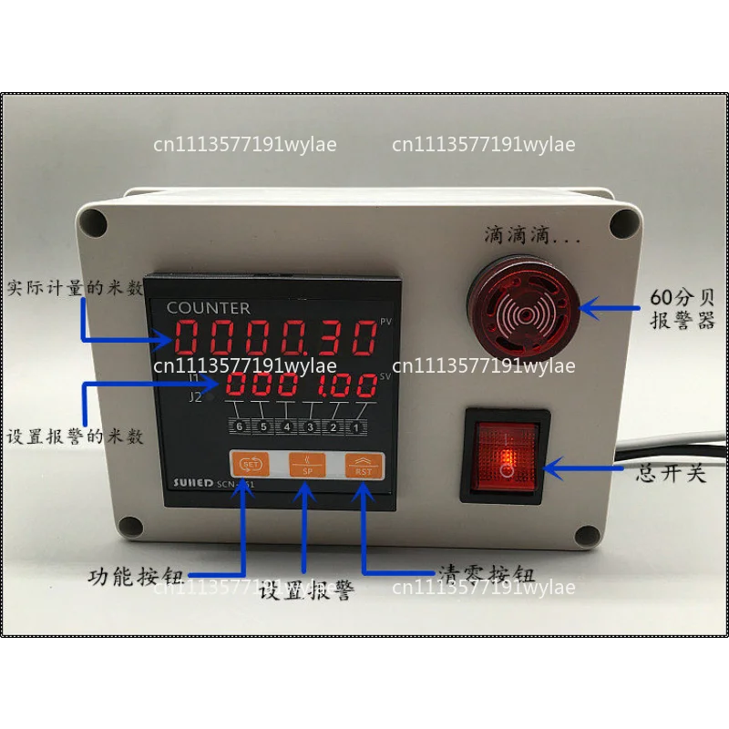 

High Precision Roller Type Electronic Digital Pulse Length Counter Industrial Automatic Length Meter Encoder for Steel Wire Rope