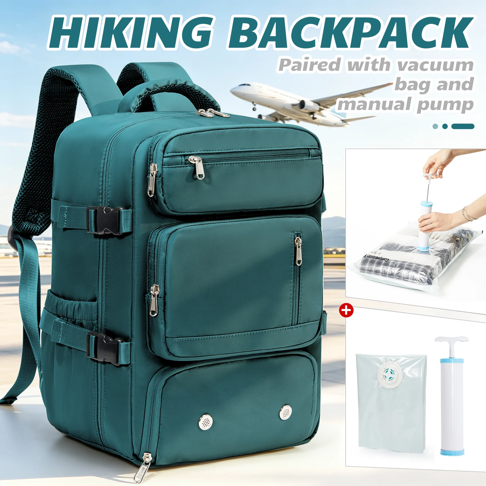 

Clothing Storage Bag Backpack 40x30x20 Airplane Storage Backpack Ryanair Bag, Foldable Vacuum Compression Bag With Manual Pump