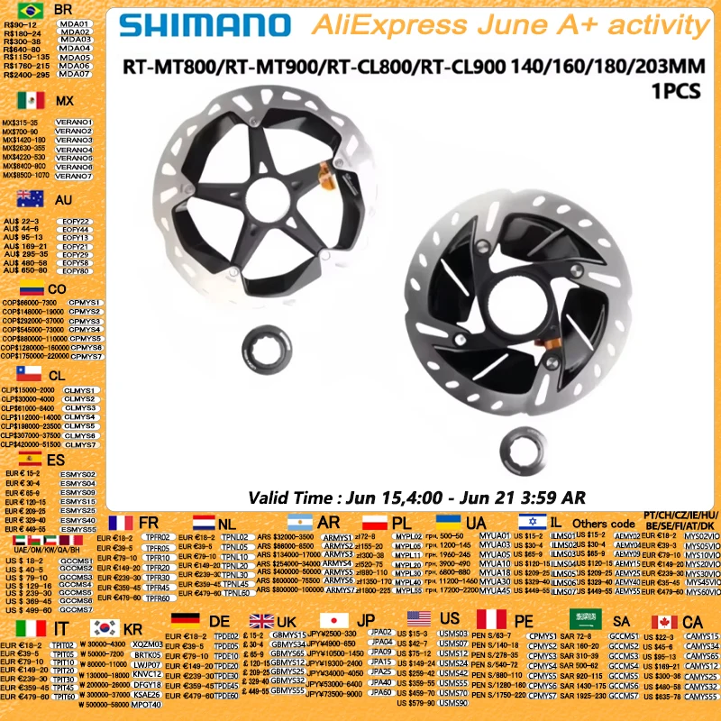Rotor shimano mt800 mt900 cl800 cl900 rotor de disco centro bloqueio rotor para 105 r7000 r8020 r8000 r8170 r7170 freio da bicicleta estrada