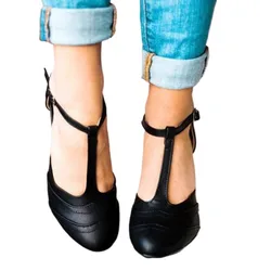 BLXQPYT 2019 Mature PU Solid Sandals Women square High Heel Cover Heel Round Toe Wedding Daily Party shoes woman Size 35-43 7165