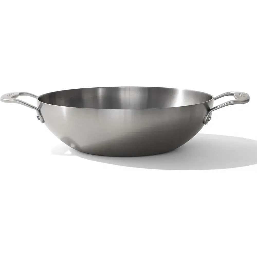 10 Stainless Steel Kadai Pan with 5-Ply Construction - Pro Chef's Choice for Induction Cooking