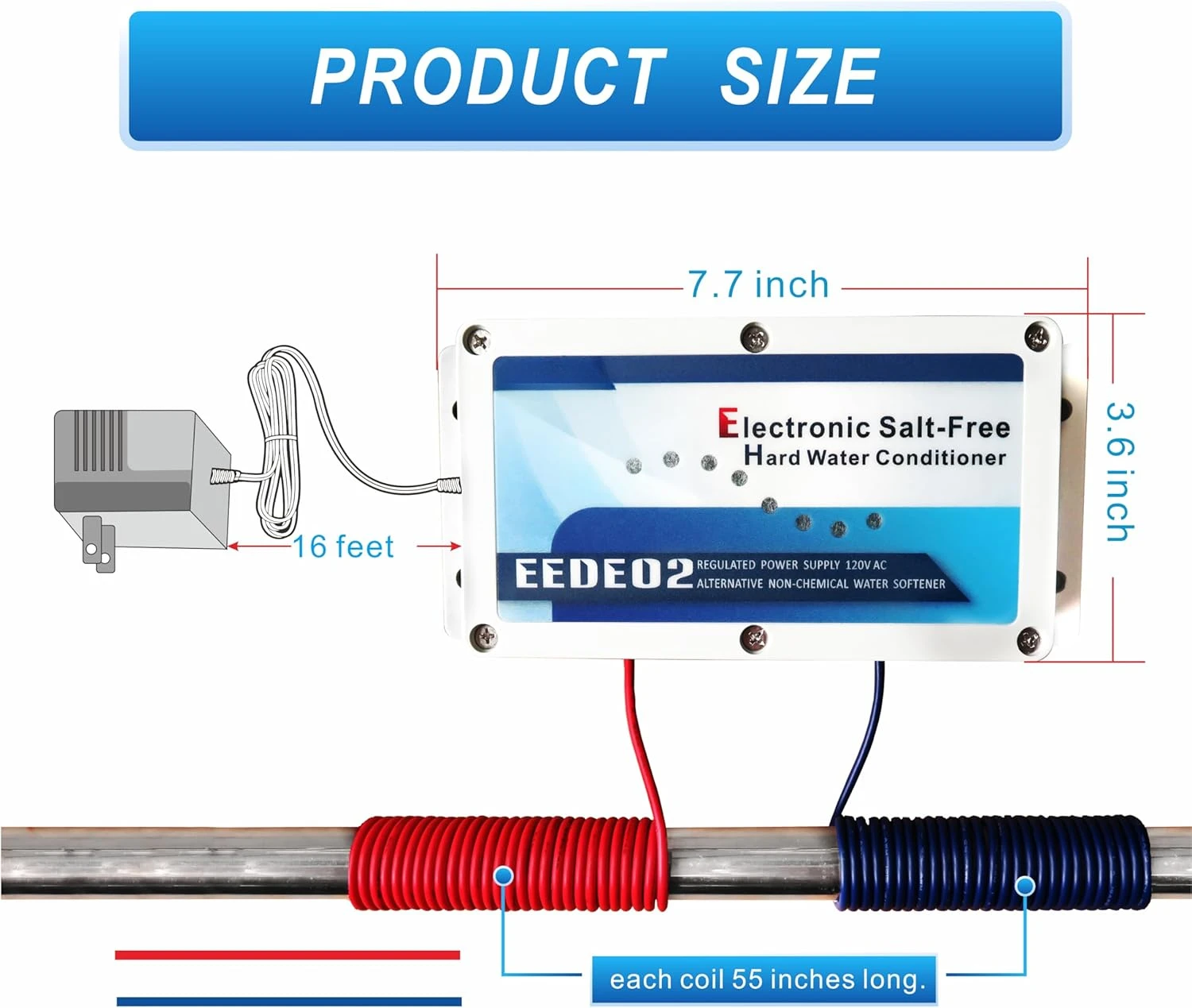 إزالة الترسبات المائية الإلكترونية، أنظمة منقي المياه البديلة الخالية من المواد الكيميائية والملح للمنزل بأكمله، تمنع الصدأ وبناء المقياس