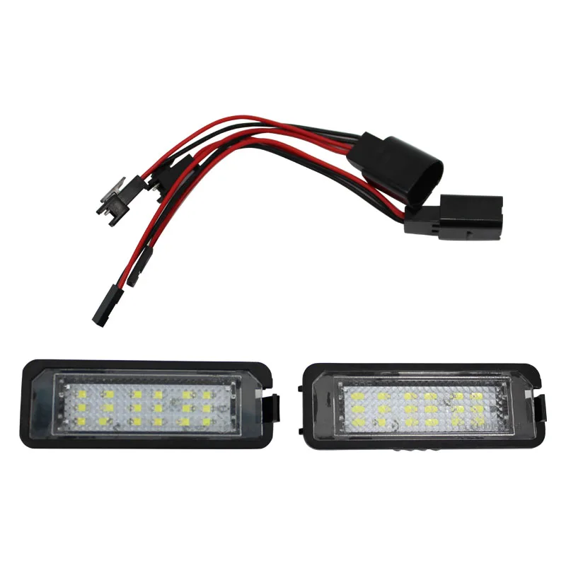 2pcs LED License Number Plate Light Lamp Car Lamp For VW Passat B6 CC Eos Golf 4 5 6 7 MK7 Polo Superb Seat Leon Altea - Image 2